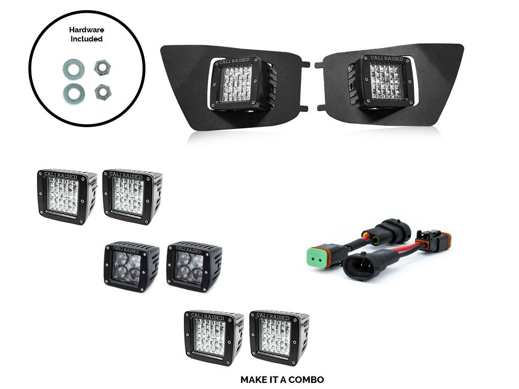 Cali Raised LED Fog Light Pod Replacement Mounting Brackets Kit 2012-2015 Toyota Tacoma