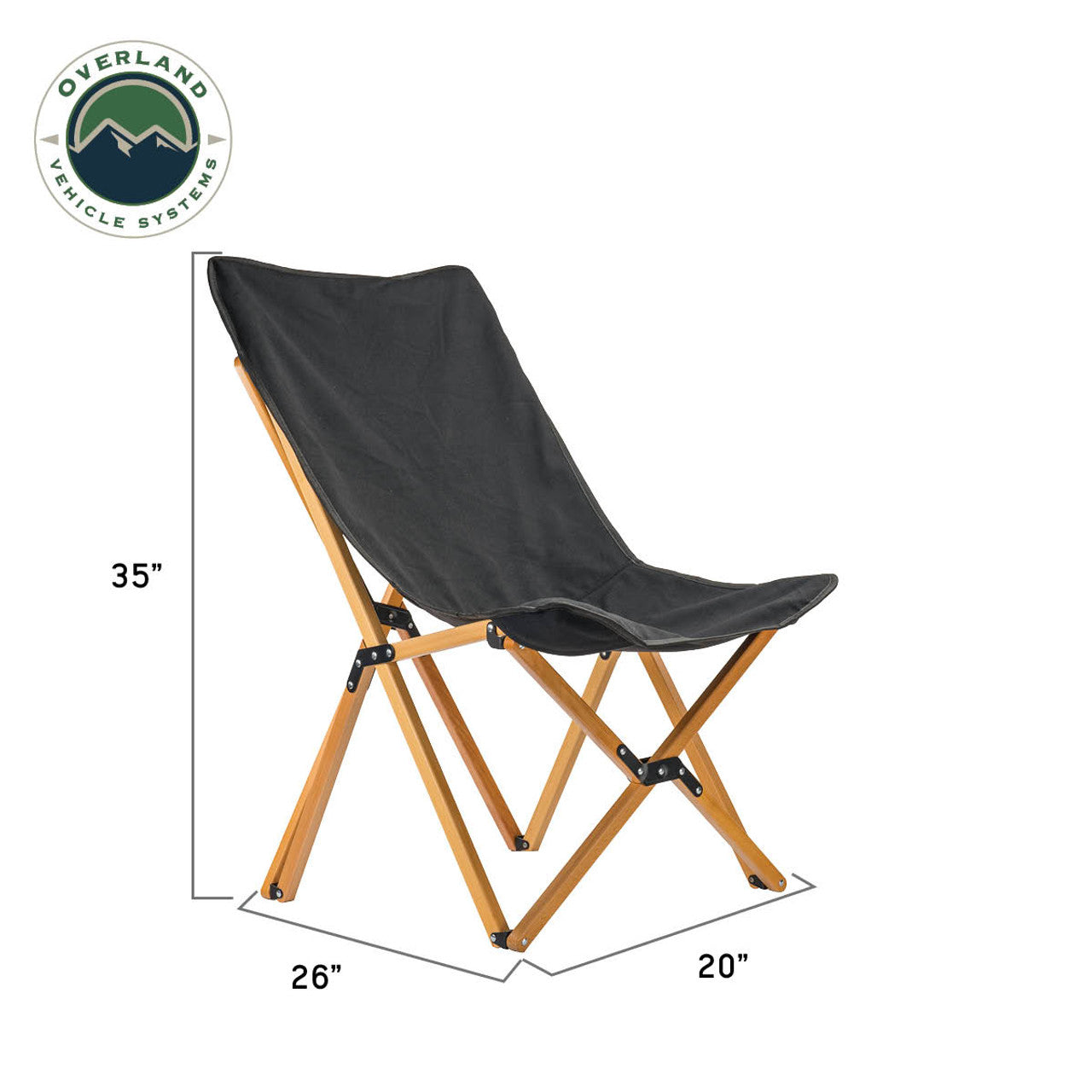 OVS Kick It Camp Chair - Wood Base & Storage Bag