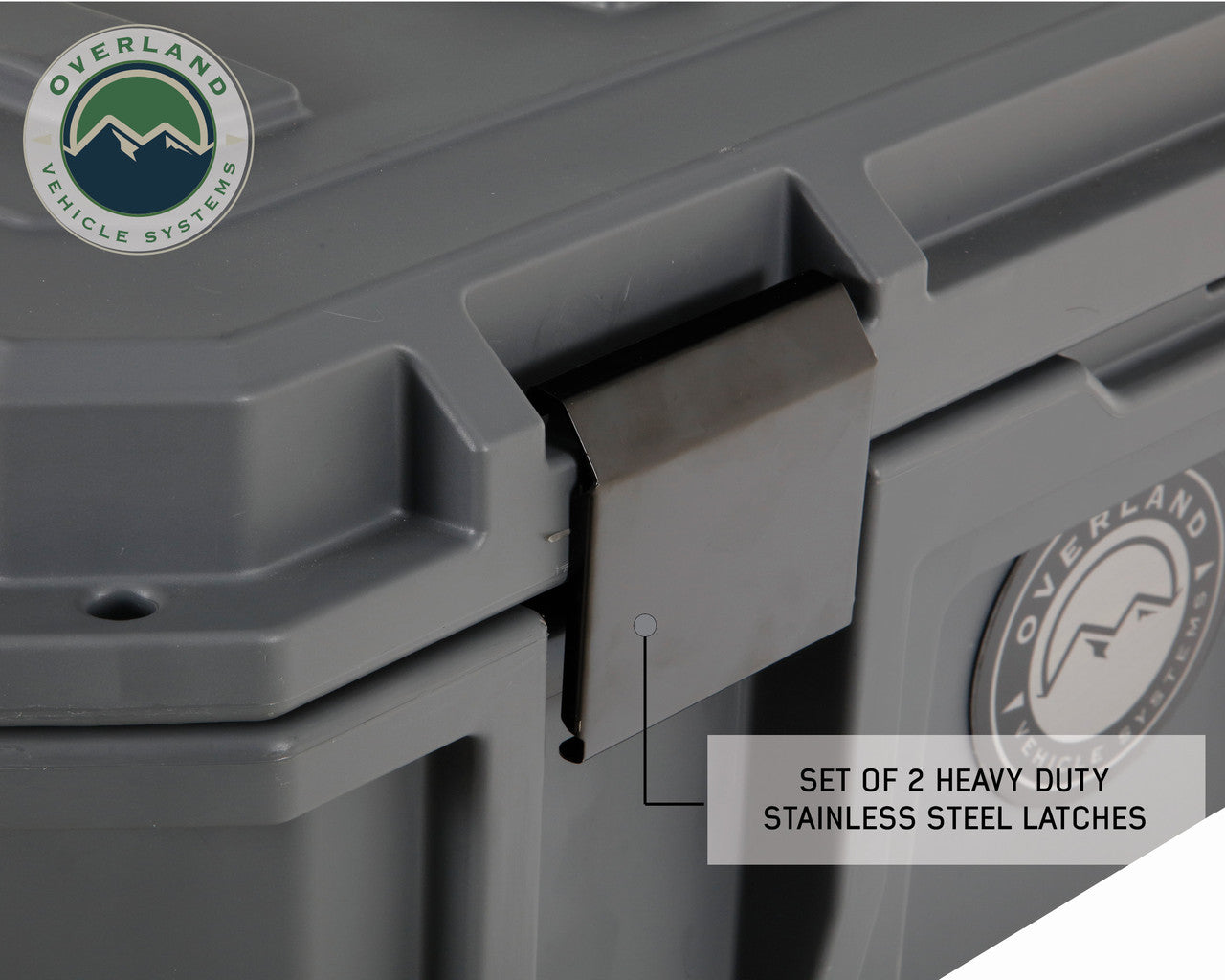 OVS D.B.S. Dark Grey 53 QT Dry Box With Drain, And Bottle Opener