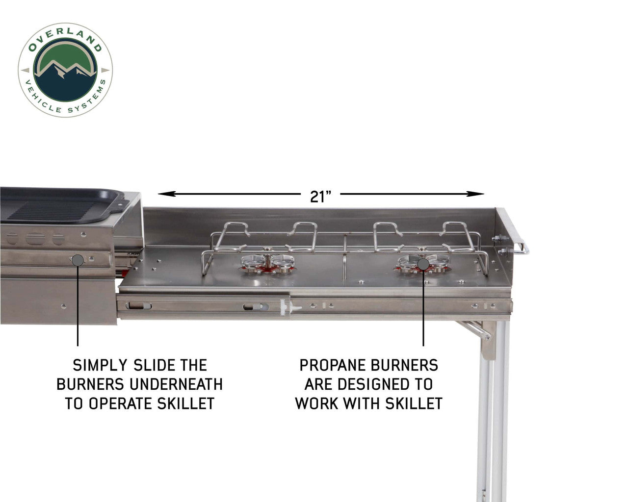 OVS Komodo Camp Kitchen - Dual Grill, Skillet, Rocket Tower, More - Stainless Steel