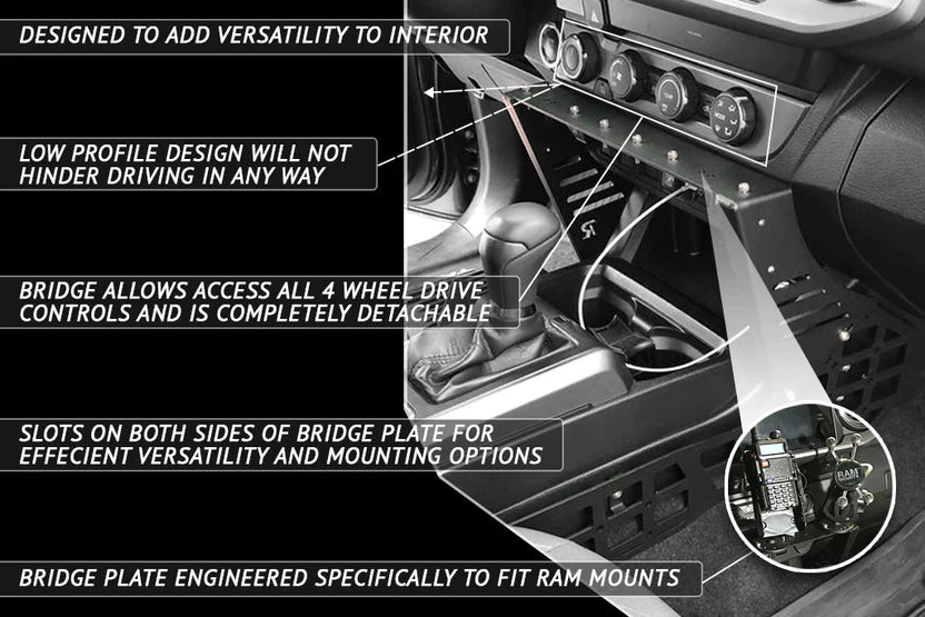 Rago Fabrication Center Console Molle Storage Panel Toyota Tacoma 2016-2023