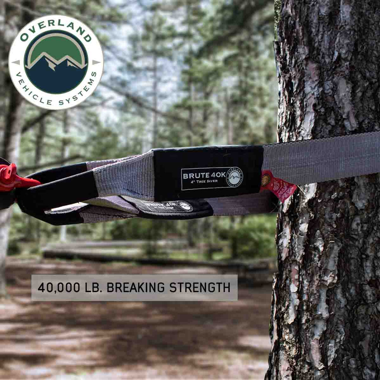 OVS Tree Saver Tow Strap 40,000 Lb. 4" X 8' Gray With Black Ends & Storage Bag