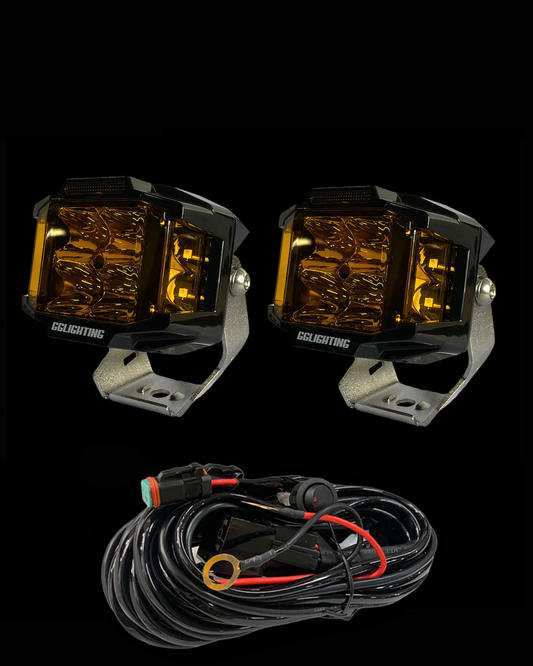 Amber CB30 Sidewinder LED Pod Bundle With Free Wiring Harness