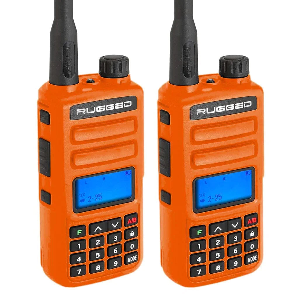 Rugged Radios GMRS Two Way Handheld Radios - Orange – Thrashed Off-Road