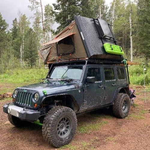 Stealth Hardshell Rooftop Tent Aluminum 3 Person Tuff Stuff Overlan Thrashed Off Road
