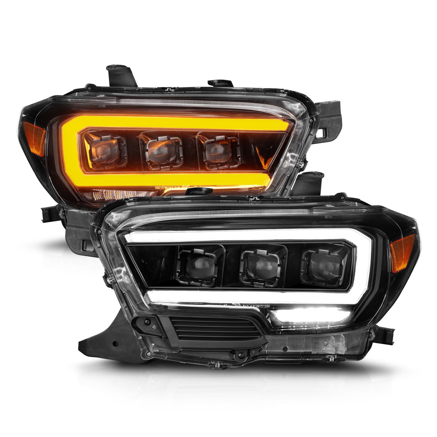 Full LED Projector Headlights With Sequential Turn Signals Toyota Tacoma  (Halogen DRL) 2016-2022