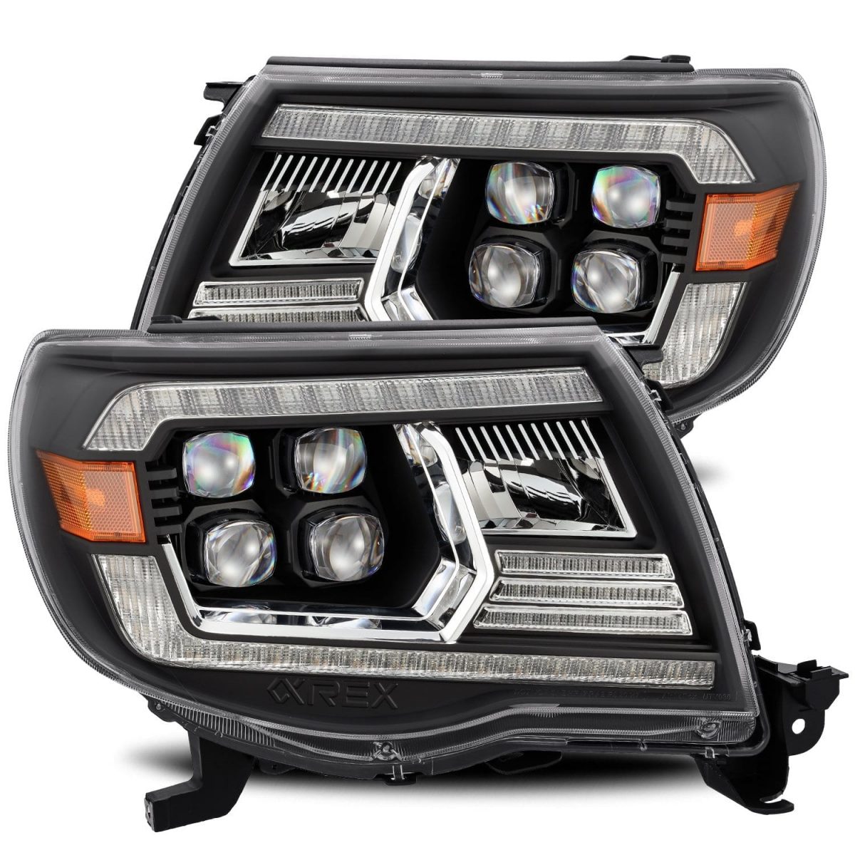 Alpharex NOVA-Series LED Projector Headlights Black 05-11 Toyota Tacom ...