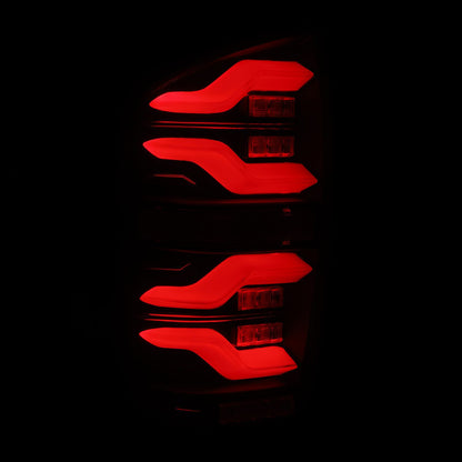 Alpharex LUXX-Series LED Tail Lights Black 16-22 Toyota Tacoma